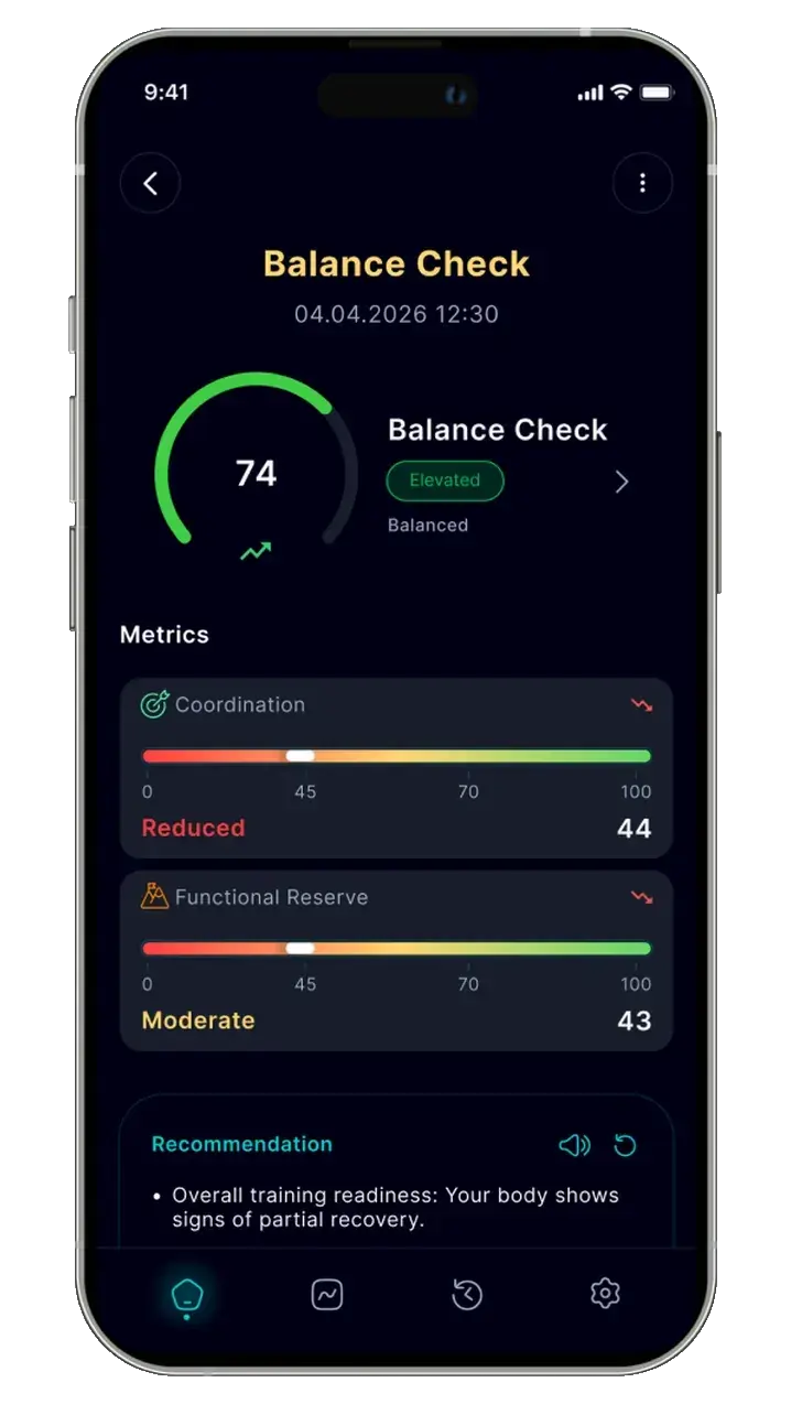 Balance Check screen in the COR5 app